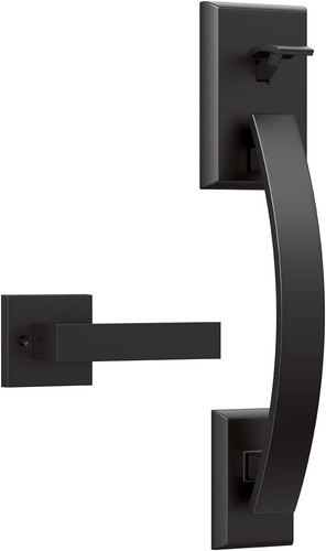eufy Security Door Knobs Lever Handle Easy Installation Matte Black