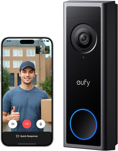 eufy Wireless Video Doorbell C30 2K FHD Intercom Live Video Call &HomeBase 3