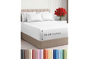 Extra Deep King Sheet Set - 6 Piece Breathable and Cooling Sheets - Hotel Luxury Bedding for Women, Men, Kids & Teens - Easy & Secure Fit - Soft, Wrinkle Free and Comfy - Extra Deep Pockets - White