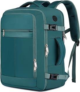 EZUOLA Carry On Backpack, 25l Travel Backpack for Women Flight Approved,Underseat Personal Item Travel Bag With Shoe Compartment, Laptop Backpack for Weekend Business College,Gifts,Green