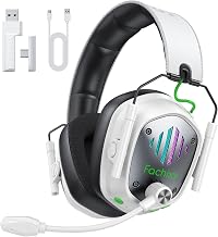 Fachixy VK81 Wireless Gaming Headset for PS5, PC, PS4, Switch and Mobile, 2.4GHz USB/Type-C Low Latency Connection, Bluetooth 5.4 Headset with ENC Mic, 50mm Drivers, RGB