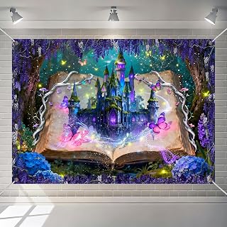 Fairy Tale Book Backdrop Magic Castle Fantacy Wonderland Photography Background 7x5ft Princess Fairytale Party Decorations