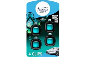 Febreze Car Air Freshener, Odor-Fighting Automotive Vent Clip, Scented Car Accessories, Long Lasting for Strong Odors, Unstopables Fresh Scent, .07 fl oz, 4 Count