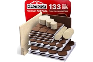 Felt Furniture Pads X-PROTECTOR 133 PCS Premium Furniture Pads - Felt Pads Furniture Feet Best Wood Floor Protectors - Protect Your Hardwood & Laminate Flooring! Brown and Beige