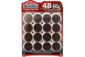 Felt Furniture Pads X-Protector - 48 PCS 1" - Premium Felt Pads (Brown) | Furniture Feet Wood Floors Protectors - Prevent Scratches, Annoying Noise & Protect Your Hard Surfaces!
