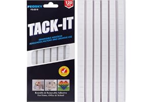 Feosky Adhesive Poster Sticky Tack Putty, Reusable and Removable Adhesive Putty, 120PCS, Mounting Putty for displaying Wall Paintings, Museum Art Photography, Picture, Crafts (White, Pack of 1)