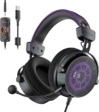 FIFINE Open Back Gaming Headset with 7.1 Surround Sound - Expansive Open Audio - USB/3.5mm Dual Wired Connection - Detachable Mic for PC, PS5, PS4, Laptop, Mac, Xbox, Mobile - Ampligame H18V Lite BP