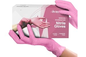 FifthPulse Fuchsia Hot Pink Nitrile Disposable Gloves -3 Mil Medical Exam Nitrile Gloves -Powder and Latex Free