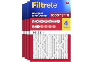 Filtrete 16x25x1 Air Filter, MERV 11, MPR 1000, Allergens & Pet Dander, 3-Month AC and Furnace Filters, Cleaner Air, Reliable Airflow, 2 HVAC Filters (Actual Size 15.68 x 24.68 x 0.81 in)