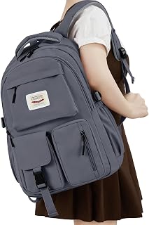 FIORETTO School Backpack for Teen Girls & Women with Compartment, Lightweight School Bag Bookbag with Multiple Pockets, Ideal for Middle High School, College, Travel, Black 35L