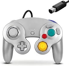 FIOTOK Gamecube Controller,Wired Controller for Wii & Gamecube (Sliver)