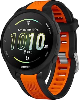 Fit for Garmin Forerunner 165 Watch Bands Women Men, 20mm Durable Soft Silicone Replacement Bands Straps Wristbands watchband Fit for Garmin Forerunner 165 Music