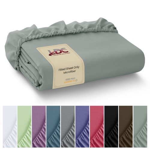 Fitted Sheet Premium Solid Deep Pocket Soft Microfiber Breathable Bottom Sheets