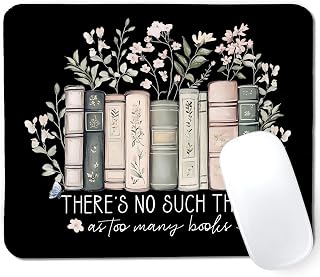Floral Book Mouse Pad, Book Reader Lover Gifts, Vintage Bookish Mouse Pads for Home Office Dorm Computers Laptop Supplies Desk Accessories, 9.5x7.9 Inch