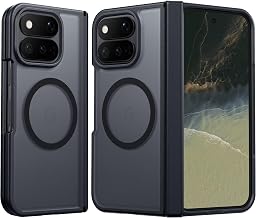 FNTCASE for Google Pixel 11 Pro Fold Case, Hinge Protection, Translucent | Fit for Magsafe, 18FT Military Grade Drop Proof, Protective Tough Phone Cover, Anti Slip, Matte, Black