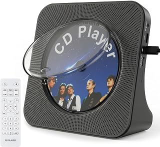 Fohil CD Player for Home with Bluetooth, Desktop Portable CD Player Built-in HiFi Sound Speakers, CD Music Player with FM Radio, Remote Control,Gifts for CD Music Lovers Birthday Christmas-Black