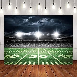 Football Field Backdrop Sports Stadium Photography Background Football Theme Birthday Party Decorations Banner Supplies (120x96inch(10x8FT))