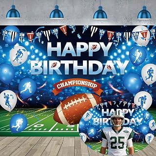 Football Happy Birthday Backdrop 6x4FT American Football Sports Themed Photography Background Boys Birthday Party Decorations Supplies Photo Props