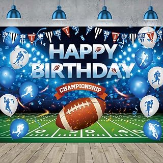 Football Happy Birthday Backdrop 8x6FT American Football Sports Themed Photography Background Boys Birthday Party Decorations Supplies Photo Props