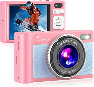 Forc Digital Camera,4K Camara de Fotos with 64GB Card | 18X Zoom Anti-Shake Video,Vintage Camera for Camping Traveling Vlogging &Teen Parties,Portable for Kids Girls Boys Gifts
