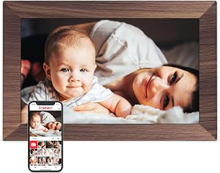 Frameo Digital Picture Frame, 10.1'' WiFi Electronic Photo Frame, Gift Idea | 32GB, 1280&times;800 IPS Touch Screen, Wall-Mountable, Auto-Rotate, Electric Picture Frame Slideshow, Share Videos, Gifts for Mom