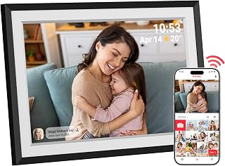 Frameo Digital Picture Frame &ndash; 10.1 Inch Smart Wi-Fi Photo Frame with Easy App Connection, Gift for Women, Mom, Grandma, Wife, Girlfriend, Wedding Share Memories Instantly via Free App