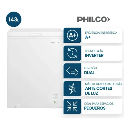 Freezer Horizontal Philco 143 Lts Inverter Blanco PHCH145BI