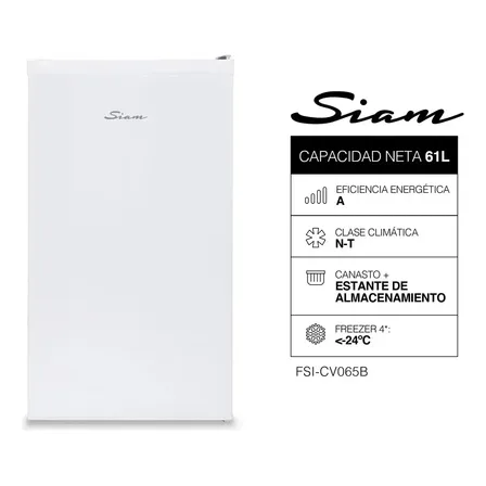 Freezer Vertical SIAM 65 litros Blanco FSI-CV065B