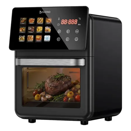 Freidora De Aire Suono Airfryer Neo Oven Descongela Fr&iacute;e Asar Recalenta 12 L Comida Saludable Pantalla Xl Color Negro