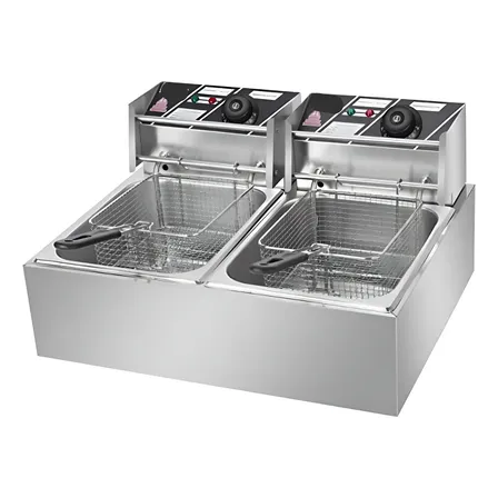 Freidora Industrial Doble Daewoo A Inox Comercial 20lt 5000w Color Plateado