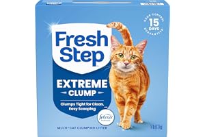 Fresh Step Extreme Clump Multi Cat Clumping Cat Litter, 14 lb. | Forms Tight Clumps, Easy To Scoop, Scented, Ammonia Block Technology, Low Dust, Compatible with Most Auto Litter Boxes