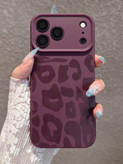 Full Coverage Anti-Drop Soft Cherry Red Leopard Print Phone Case Compatible With IPhonepromax/pro//17promax/17pro/17/16promax/16/16pro/16plus/15/15promax/15pro/15plus/11/12/13/14promax/12pro/12promax/13pro/13promax/14pro/14promax/14plus Protective Cover, 