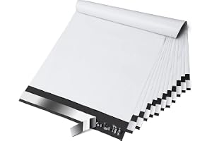 Fuxury Poly Mailers 10x13 Inch 100 Pack,Shipping Bags for Clothes,White | Durable Mailing Envelopes for Clothing,Self Seal Poly Bags Postal Return Packaging Bags for Books Accessories Small Business