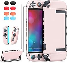 FYOUNG Switch 2 Protective Case&Screen Protector Set, Dockable Cute Cover Hard Shell for Nintendo Switch 2 Console Accessories,Travel-Friendly,Kickstand Cutouts(Color‑Matched to Light Purple Switch 2 Controller)