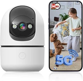 GBIUT Indoor Camera 5G&2.4G WiFi Cameras for Home Security Instant 911 Alert, 360&deg; Pan/Tilt Baby Monitor/Dog/Pet Camera AI Motion Detection Night Vision, Speaker, US Cloud Storage (1-Pack)