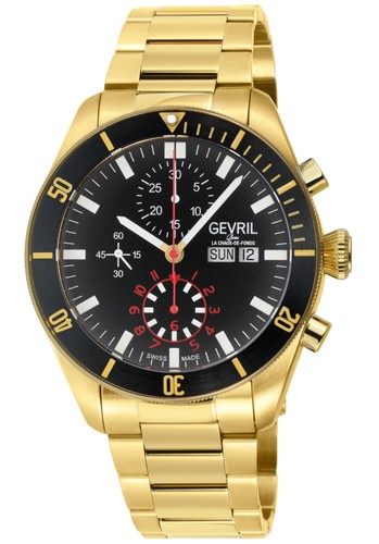 Gevril Men's 48628B Yorkville Chrono Swiss Automatic ETA 7750 Divers Steel Watch