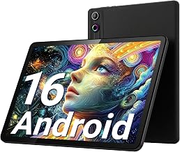 Gleeso Tablet, 2026 Latest 10 Inch Android 16 Tablet, 24GB+64GB+1TB TF, 6000mAh Battery, Fast Charging, HD Display, Widevine L1, Dual Camera, Face ID, Split Screen, Light, Portable