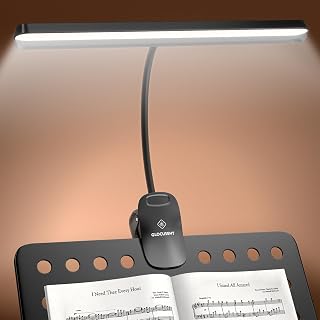 Glocusent 81 LED Music Stand Light, 3 Color & 5 Brightness Piano Lamp | Rechargeable & 150Hrs Runtime, 3 Colors & 5 Brightness Piano light with Shield, Professional Clip On Light for Piano Players