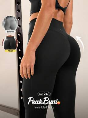 GLOWMODE " Peakbum Powersculpt&trade;-Air Sculpt Flex Sweat-Wicking Cool Feel V-Waist Butt-Lifting Leggings High Impact Workout Running Training&nbsp; Spring Summer $21.32 Flash Sale