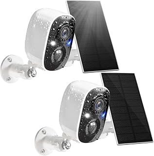 GMK 2 Pack Solar Camera System, Security Cameras Wireless Outdoor, 2K Video | VicoHome Cam, Motion Detect, Color Night Vision, 2-Way Talk, IP65 Waterproof, Indoor&Outdoor, 2.4GHz WiFi, SD/Cloud Storage