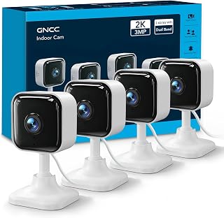 GNCC 2K Indoor Security Camera, Baby Monitor, Dog Camera, Wired, 4 Packs