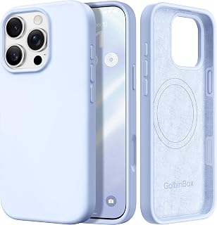 GolbinBox Magnetic for iPhone 16 Pro Max Case, Compatible with MagSafe, [Soft Anti-Scratch Microfiber Lining], Liquid Silicone Shockproof Protective Phone Case for iPhone 16 Pro Max, Baby Blue