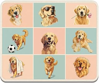Golden Retriever Mouse Pad,Golden Retriever Gifts,Cute Mousepad for Office Laptop Computer,Non-Slip Rubber Base Stitched Edge.