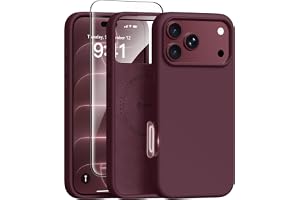 GONEZ for iPhone 18 Pro Max Case/iPhone 17 Pro Max Case, Burgundy | Fit for MagSafe, Screen Protector, Full Camera Protection, Premium Silicone Cover Shockproof Drop Protection Slim Phone Case