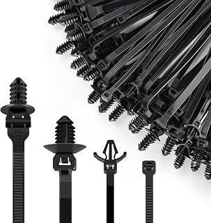 GOOACC Push Mount Cable Zip Ties Heavy Duty Nylon 4 Popular Sizes | Self-Locking Cable Strap Assortment for Indoor Outdoor Wire Tying Construction and Automotive Wiring 120 PCS