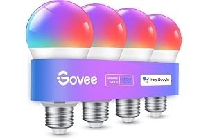 Govee Smart Light Bulbs, Color Changing Light Bulb, Work with Alexa and Google Assistant, 16 Million Colors RGBWW, WiFi & Bluetooth LED Light Bulbs, Music Sync, A19, 800 Lumens, 4 Pack