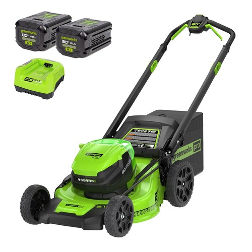 Greenworks 80V 21"  Self-Propelled Mower w/ 4Ah + 2Ah Battery & Rapid Charger