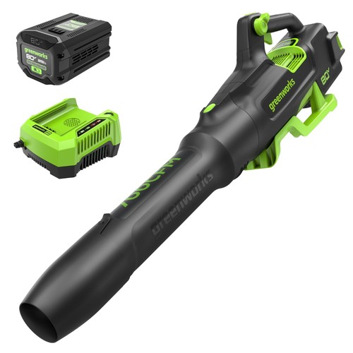 Greenworks 80V 700CFM Cordless Leaf Blower w/ 2.5Ah Battery & 4A Rapid Charger