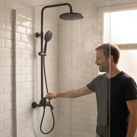 Grifer&iacute;a Ducha Monocomando Dakota Cer&aacute;mico Ba&ntilde;era Canilla Color Negro