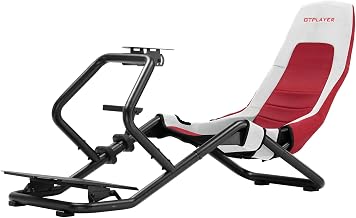 GTPLAYER Sim Racing Cockpit Foldable & Adjustable for High Performance Racing Simulator Cockpit, Compatible with All Racing Steering Wheels & Pedals on The Market, Supports PC & Console, Red